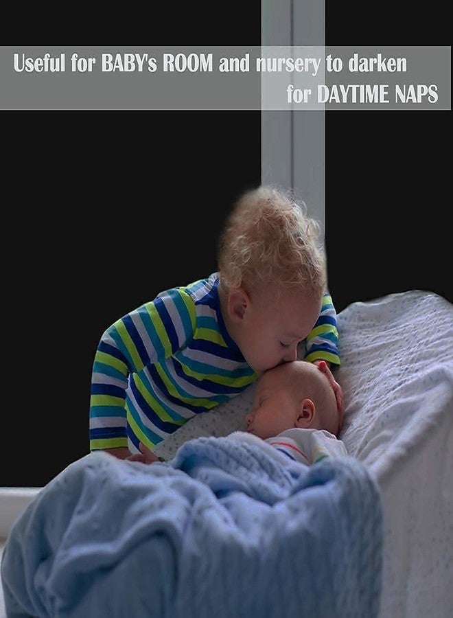 WISDOM Privacy Total Blackout Film 100% UV Blocking Darkening Film Black Opaque Privacy Tint Removable Glass (20 x 140 in) - Image 3